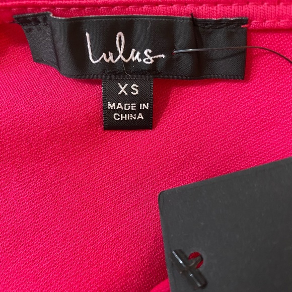 Lulu’s Down to Party Hot Pink One-Shoulder Cutout Bodycon Mini Dress XS - Picture 10 of 10